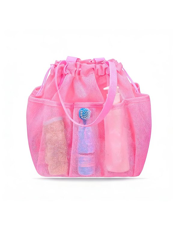 Mesh Shower Caddy Large Capacity Shower Bag with 8 Pockets Dry Toiletry Organizer for Dorm College Gym Travel & Camping ()