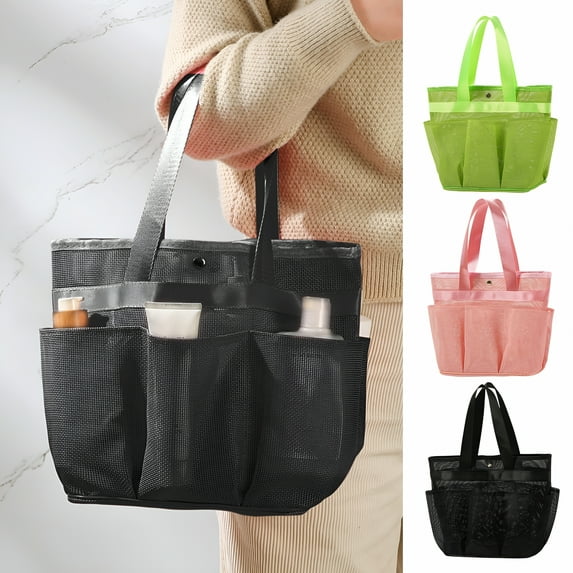 ACDANC Mesh Shower Caddy Organizer,Waterproof Bathroom Storage Bag with Reinforced Handle,Large Capacity 35x25x14cm,Quick Dry Open Mesh Design,Multi-Purpose for Travel & Fitness,1 Pack