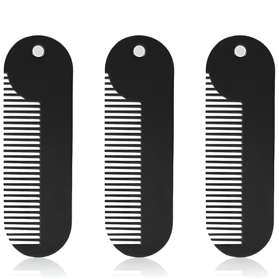 ACDANC Metal Fine Tooth Portable Mini Pocket Beard Comb, Ideal for Thinner Hair and Beard, Metal Beard Comb, Black