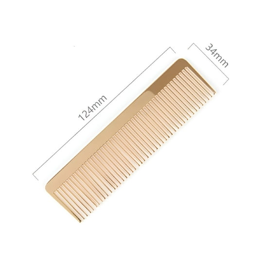 ACDANC Metal Fine Toothed Alloy Comb Golden Men Women Hairdressing Pocket Hairbrush 12.4x3.4x0.2cm