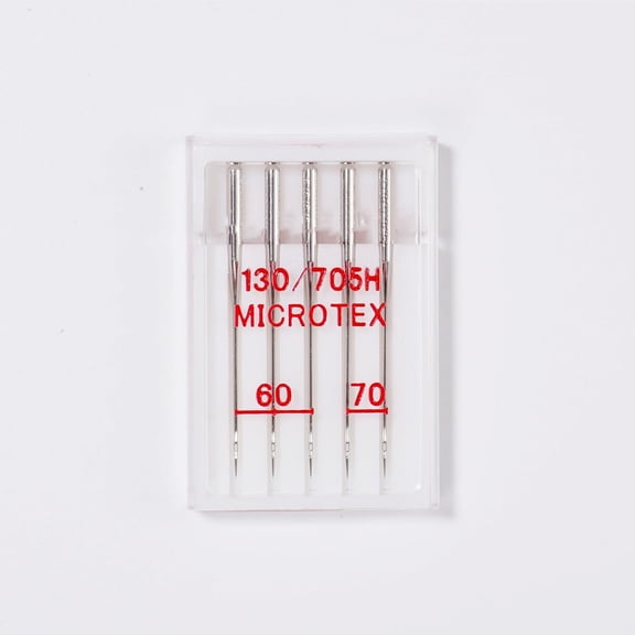 ACDANC Microtex Sewing Machine Needles 5-Pack,Ultra-Fine Sizes 60/8 (3Pcs)&70/10 (2Pcs),For Microfiber,Silk Piecing&Topstitching,Ultra Sharp Point