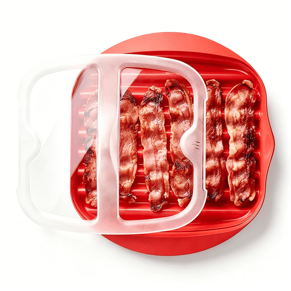 ACDANC Microwave Bacon Tray with Splatter Lid, Microwave Easy Bacon Maker, Microwavable Bacon Grill Tray Make Crispy in Minutes