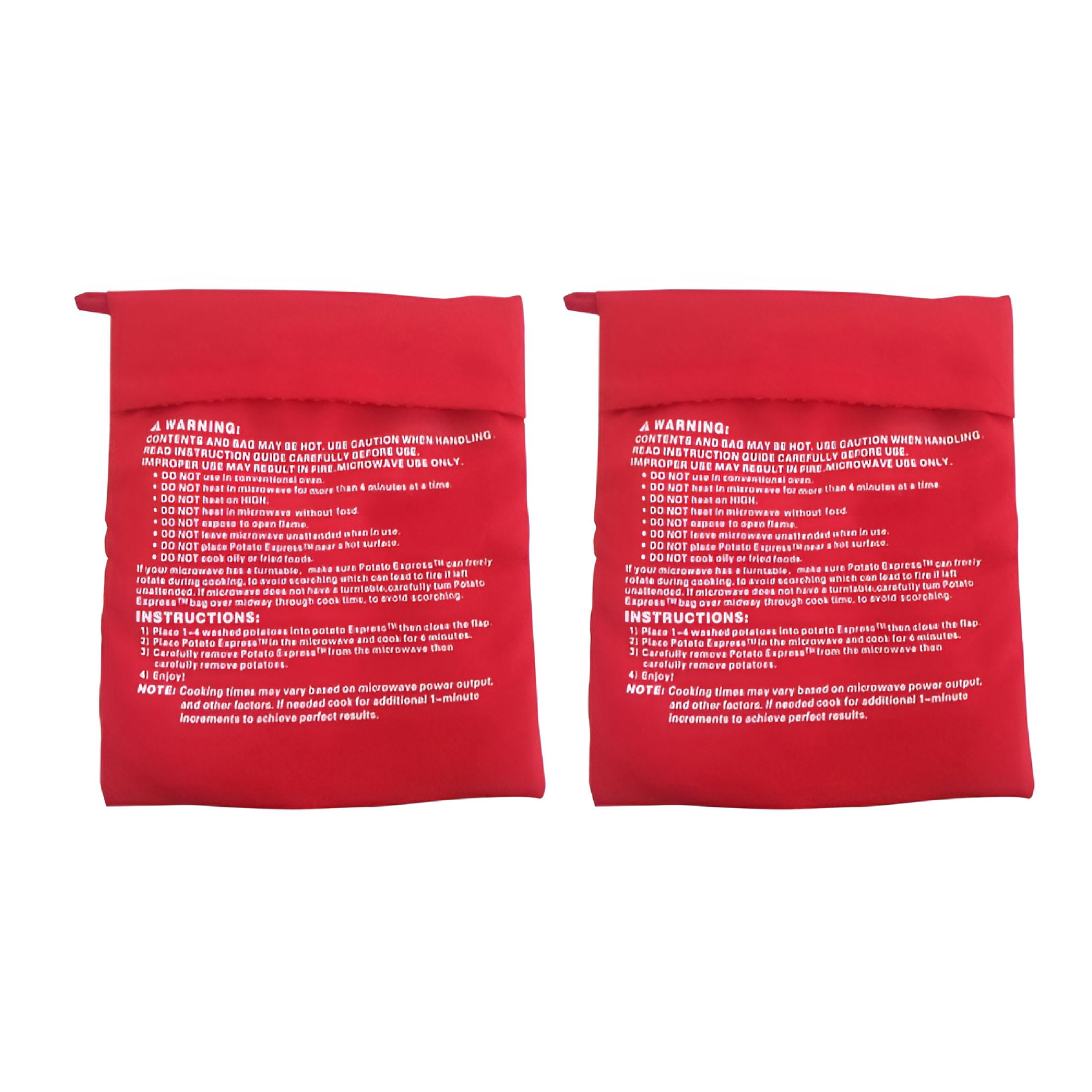 Microwave Potato Bag - Reusable Cooker Pouch For Baked Potatoes, 2 Pack, 9.8x7.5 Inches, Washable