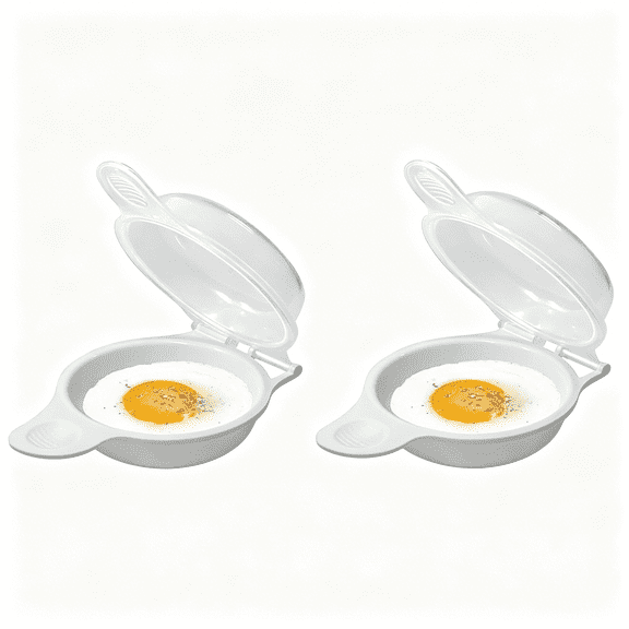 ACDANC Microwave Egg Cooker/Poacher, Easy Scrambled Omelet Maker, Breakfast Cookware. Set of 2