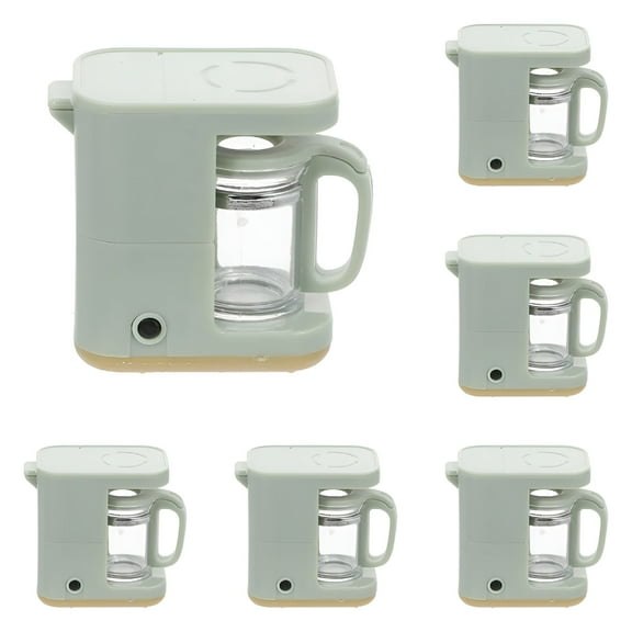 ACDANC Mini Compact Drip Coffee Maker Model, Small Coffee Pot Toy for Miniature House Decoration, 5Pcs Green Crafted Appliance Adornment for Collectors and Model Enthusiasts