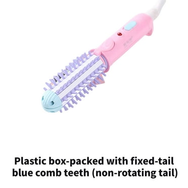 ACDANC Mini Hair Brush,Anti-Stuck Hair Small Curling Iron,Rapid Tempering Travel Curling Iron,Blue