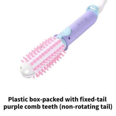 ACDANC Mini Hair Brush,Anti-Stuck Hair Small Curling Iron,Rapid Tempering Travel Curling Iron,Purple