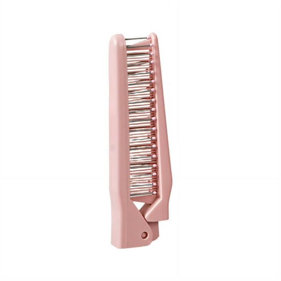 ACDANC Mini Hair Brush,Pocket Hair Comb Travel Brush,Folding Hair Brush Comb Scalp Brush,Pink