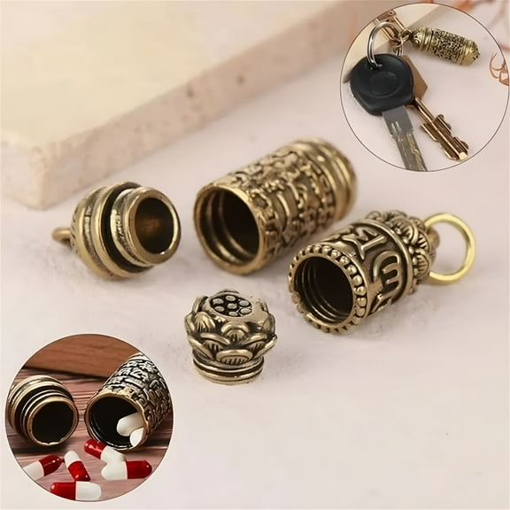 ACDANC Mini Medicine Pill Holder Pendant Keychain Necklace Container Capsule Storage