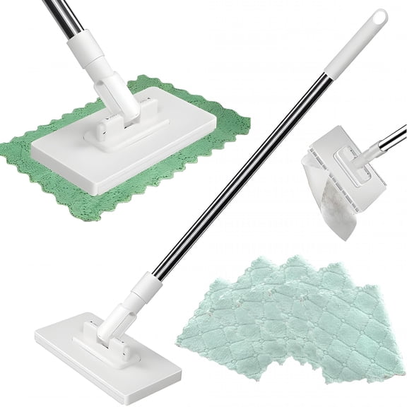 ACDANC Mini Mop, Cloth Changing Mops with 5/10 Magic Cleaning Cloths, 360 Rotating Lazy Mop Wet Dry for Whole House Cleaning (36In - P + Cloth*5)