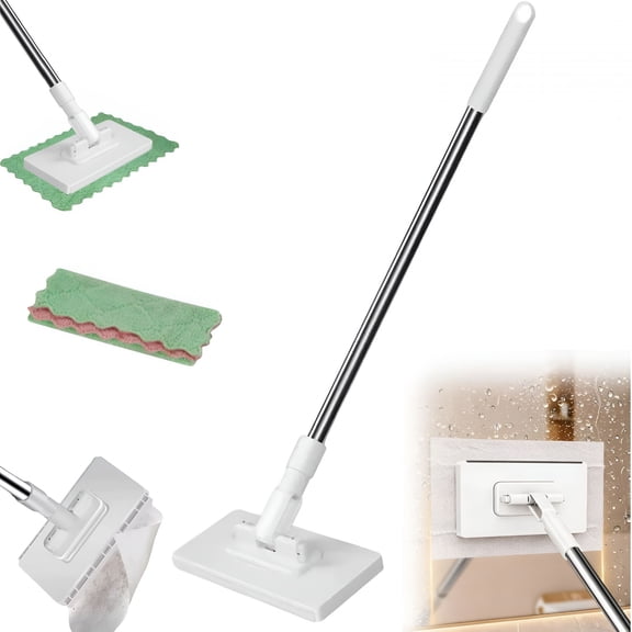 ACDANC Mini Mop,Lazy Mops with One-Click Cloth Change,Locking Head with Sweeping Cloths for Wet & Dry Cleaning,Long Handle Stick for Multi-Surface Cleaning (39.37in,1 Cloth)