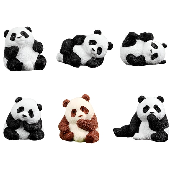 ACDANC Mini Panda Statue Miniature Model Pandas Toys Pandas Cake Toppers Decoration Diy Ornament Small Panda Figures for Kids Toddlers Birthday Gift