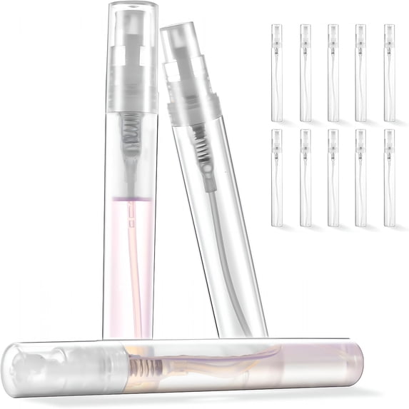 ACDANC Mini Perfume Sample Bottles,10 Pack 5 Ml Plastic Small Perfume Spray Bottle,Fine Mist,Portable Perfume Travel Refillable Bottle,Upgraded Atomizer Sprayer for Perfume,Clear