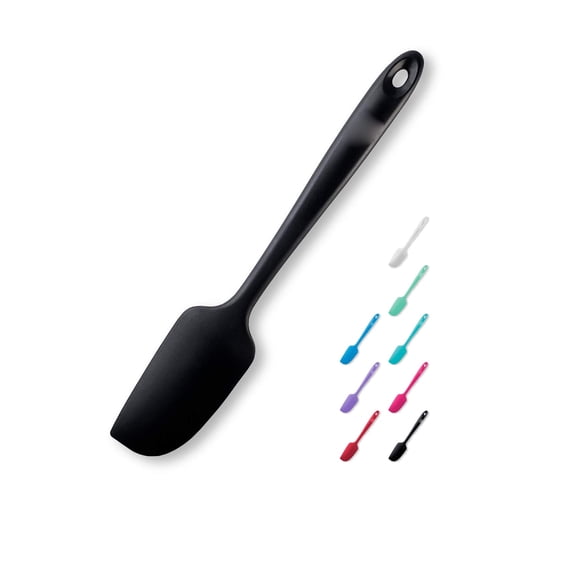 ACDANC Mini Silicone Spatula, Pro Grade Heat Resistant Kitchen Scraper Tool, Non Stick Rubber Jar Spatula for Baking, Cooking, Frosting, Mixing Batter, Safe with Non Stick Cookware, Black