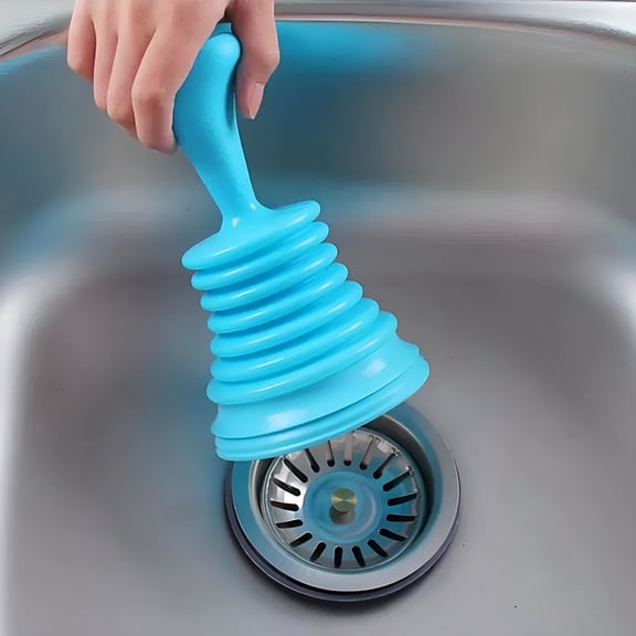 ACDANC Mini Sink Plunger with Ergonomic Handle, 4.1 Inch Compact Drain Cup for Kitchen and Bathroom, Strong Suction Bellows Plunger for Shower and Bathtub, Clear Clogs Quickly