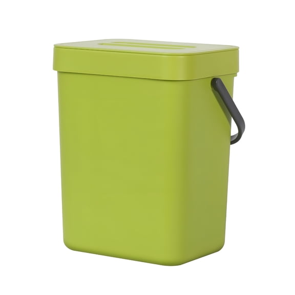 ACDANC Mini Wall-Mounted Kitchen Trash Can with Lid Food Waste Caddy,0.79 Gal / 3L (Green)