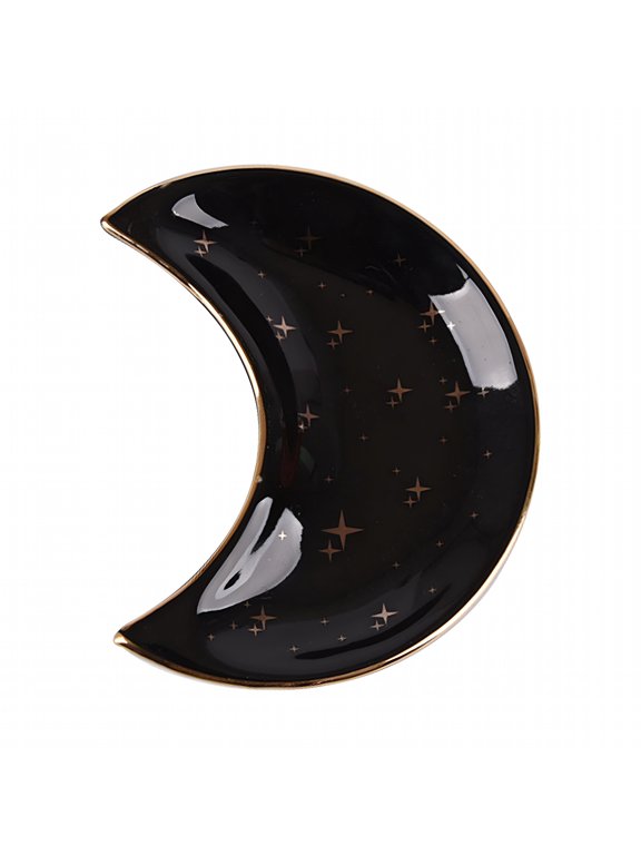 Moon Shape Decorative Jewelry Dish Ceramic Engagement Rings Trinket Dish Wedding Decor