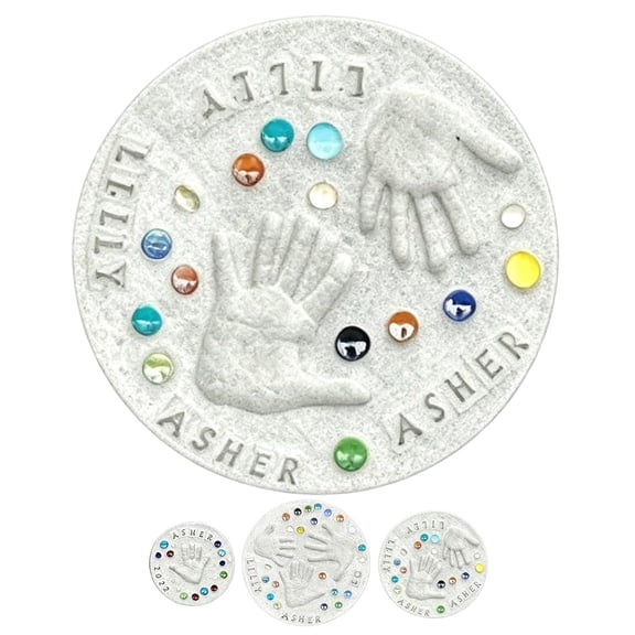 ACDANC Mother's Day DIY Handprint Stepping Stone Kit, Garden Flower Craft & Footprint Art Keepsake for Kids, Birthday Gift