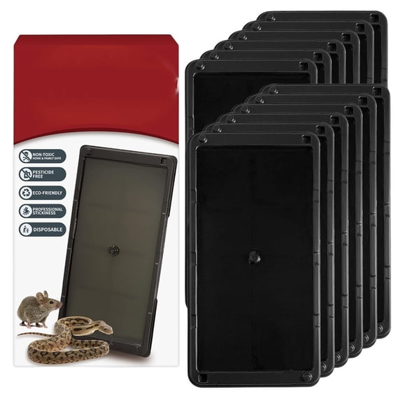 ACDANC Mouse Glue Traps 10 Pack,Larger & Heavier Plastic Sticky Glue Traps with Extra-Strong Adhesive for Mice,Rats,Sticky Mouse Trap for Indoor Use,Easy to Set