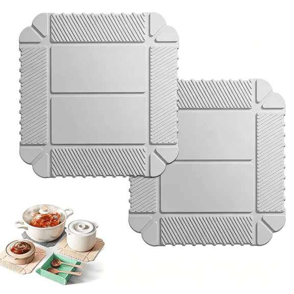 ACDANC Multi-Purpose Magnetic Silicone Trivets - 2 Pcs Non-Slip Heat Resistant Hot Pads for Hot Dishes, Pots & Pans - Table & Countertop Protector, Kitchen Decor & Accessories