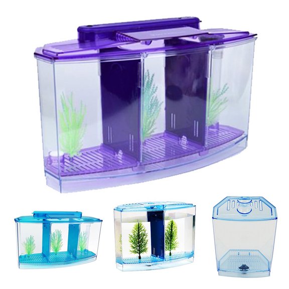 ACDANC Multifunctional Led Light Betta Aquarium Acrylic Fish Tank Box Separate Breeding Spawning
