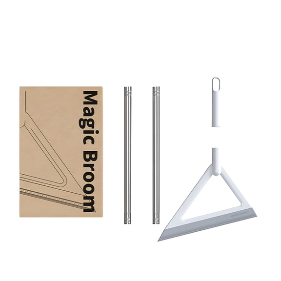 ACDANC Multifunctional Sweeping All-Surface Silicone Broom Cleans Glass,Fine Dust,Hair,Liquids for Smooth Floors,Rugs,Windows (White)