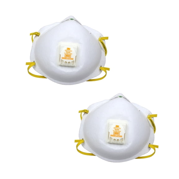 ACDANC N95 Respirator 8511, Cool Flow Valve, White, Stretchable, 2 Safety Masks for Dust Pollen Allergens Construction Painting Industrial Work Protection