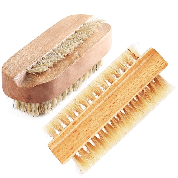 ACDANC Nail Brush for Cleaning Fingernails,2Pcs Bamboo Brush for Nail Scrubber,Flexible Bristle Finger Nail Brush to Clean under Nails Dirt,Nail Scrub Brush Toenail Brush for Kids&Women(2Pcs Brush)