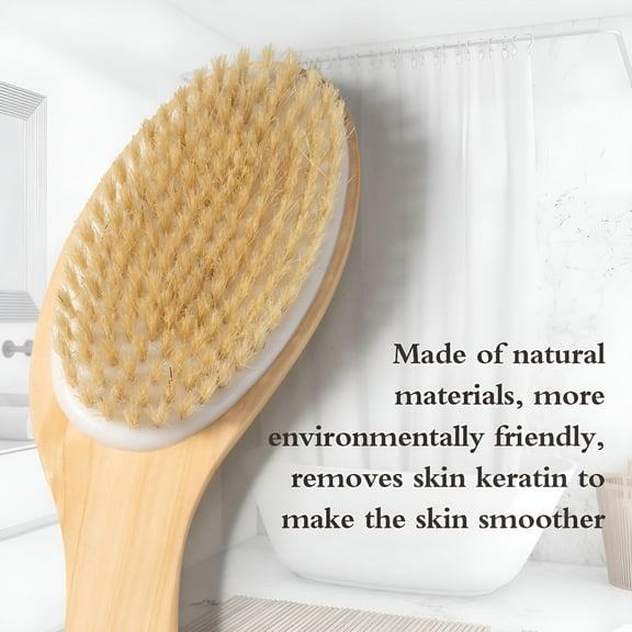 ACDANC Natural Boar Bristle Dry Body Brush with Ergonomic Wooden Handle-Skin Exfoliator for Cellulite Treatment,Lymphatic Massage & Improved Circulation-for Wet or Dry Brushing