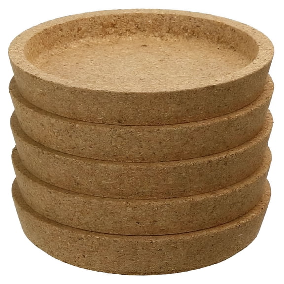 ACDANC Natural Lip Cork Coasters for Drinks with A Raised Rim Set of 5 Absorbent Heat&Water Resistant Reusable Durable Saucers Cup&Mug