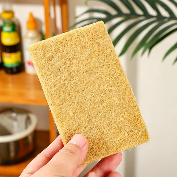 ACDANC Natural Scouring Pads 10 Pack- Dish Scrubber Non-Scratch Sisal Cleaning Scrub Pads, Eco-Friendly Glass Coconut Fiber Kitchen Scrubbers for Pans and Pots, Compostable, Biodegradable (10 Pack)