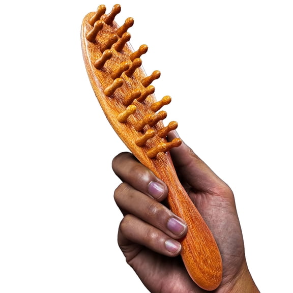 ACDANC Natural Wooden Loc Brush for Microlocs & Sisterlocs, Sandalwood Dread Comb for Scalp Massage & Oil Distribution
