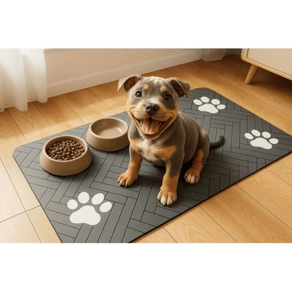 ACDANC No-Slip Pet Feeding Mat,Super Absorbent,Waterproof Backing,Quick-Dry Dog&Cat Bowl Mat,Non-Skid Drip Tray for Food&Water Bowls,Easy Clean (Ideal for Hardwood Floors)