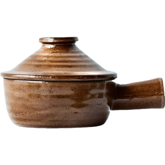 ACDANC Nonstick Ceramic Microwave Egg Cooker with Chimney Lid, Clay Casserole Dish for Stews, Rice, and Soups