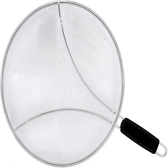ACDANC Oil/Grease Splatter Screen for Fry Pan 11.3". Hot Oil Splash Guard,Prevent,and Protects Skin from Burns. Splatter Guard for Stove Cooking Keeps Kitchen Clean Stainless Steel Iron Skillet Lid
