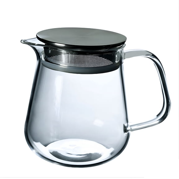 ACDANC One-Touch Glass Teapot with Stainless Steel Filter Lid,20Oz (600Ml) Tea Kettle Stovetop Safe,Borosilicate Glass Tea Pots for Loose Leaf Tea