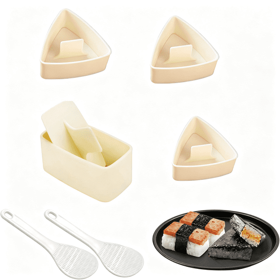 ACDANC Onigiri Mold,Musubi Press,4 Pack Triangle Onigiri Rice Ball Mold Musubi Maker,Sushi Making Kit for Beginners Spam Musubi Mold Kit