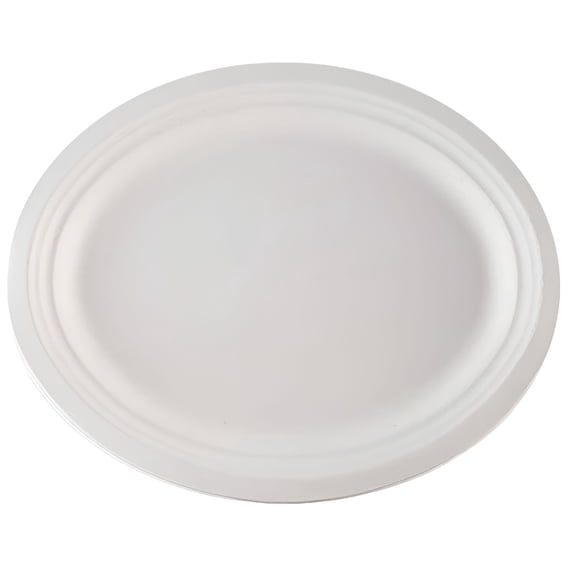 ACDANC Oval Paper Plates White 12 inch Large Paper Plates Disposable Plates Paper Plates Heavy Duty Paper Dinner Plates Paper Plates Bulk (White)