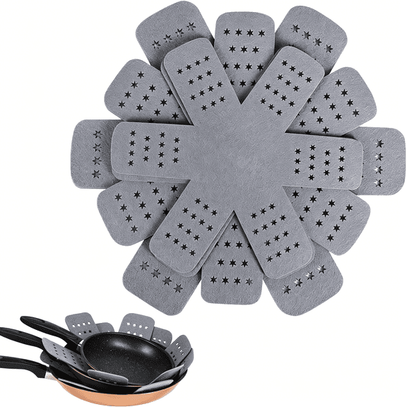 ACDANC Pan and Pot Protectors,Larger & Thicker Pan Protectors with Stars,Set of 6 and 3 Different Sizes,Pot Protectors for Stacking and Protecting Your Cookware