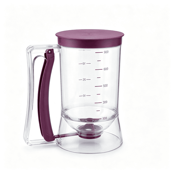 ACDANC Pancake Batter Dispenser,4-Cup Cupcake Batter Dispenser with Squeeze Handle&Measuring Marks&Easy Control,No-Drip Valve Baking Tool for Pancakes,Muffins,Waffles,Crepes,Cupcakes