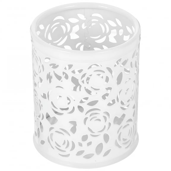 ACDANC Pen Holder Desk Organizer Metal Pencil Circle Cup Storage Box The Office White Iron Student