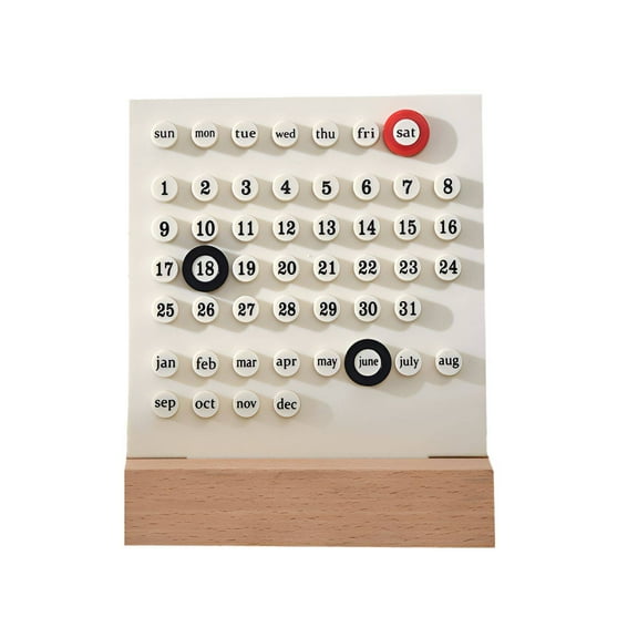 ACDANC Perpetual Calendar,Creative Design Calendar Ornaments,2025 Calendar Calendar Diy Educational Accessories,White
