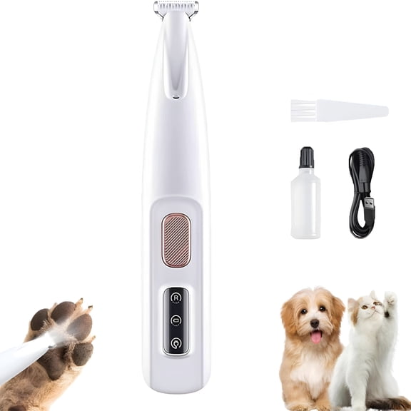 ACDANC Pet Paw Trimmer, Upgraded Pet Paw Trimmer, Waterproof Rechargeable Pet Shaver with LED Light