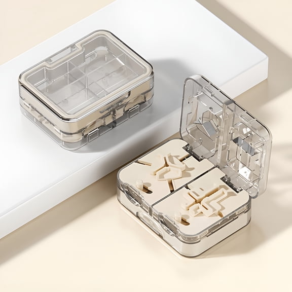 ACDANC Pill Cutter Splitter 1/3,1/4 with Centering Device for Small and Large Oblong Oval Tablets with Pill Storage,for Quarter,Third and Half