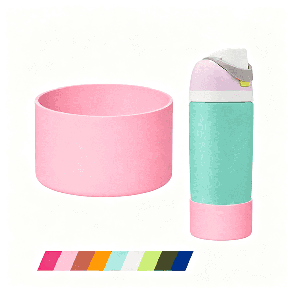 ACDANC Pink Silicone Boot for 16 Oz Kids Water Bottle Bottom Bumper Thickened & Prevents Dents & Scratch,Fit for 16 Oz Bottle & 40 Oz Tumbler,Food-Grade Silicone