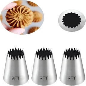 ACDANC Piping Tip,Piping Tips for Eclair,Open Star Pastry Tip Large for Piping,Icing Tips,3 Pcs