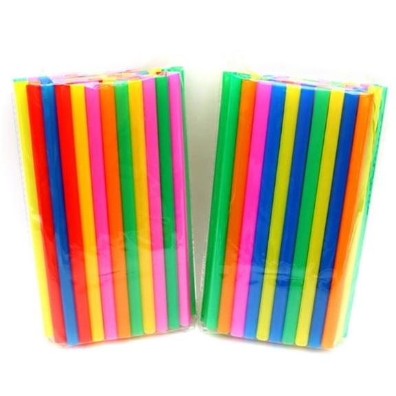 ACDANC Plastic Boba Straws,1/2" Extra Wide Disposable Smoothie Straws,Large Straws for Bubble Tea,Milkshakes,Tapioca Pearls,Pack of 100 (Various Colors)