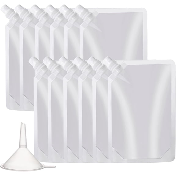 ACDANC Plastic Flasks for Liquor Hidden,Drink Pouches for Adults Alcohol,Reusable Juice Pouches,Rum Runners for Cruise Leak-Proof Set,Concealable Booze Bags for Travel(8OZ-16PCS)