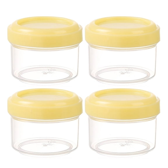 ACDANC Plastic Jars with Lids(4 Pack)-Clear Empty Containers for Body Lotions,Creams,Butters-Great for Storage and Organization of Crafts,Teas,And Spices-Plastic Storage Jars with Lids