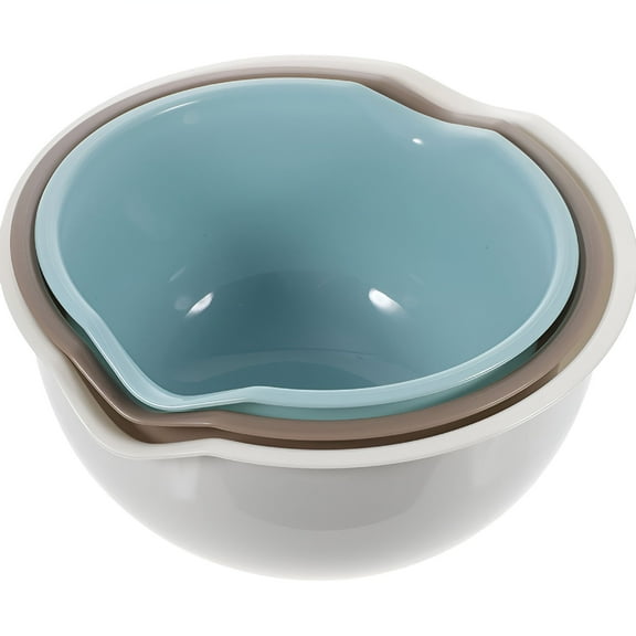 ACDANC Plastic Mixing Bowls Set 3pcs with Pour Spouts&Food Storage
